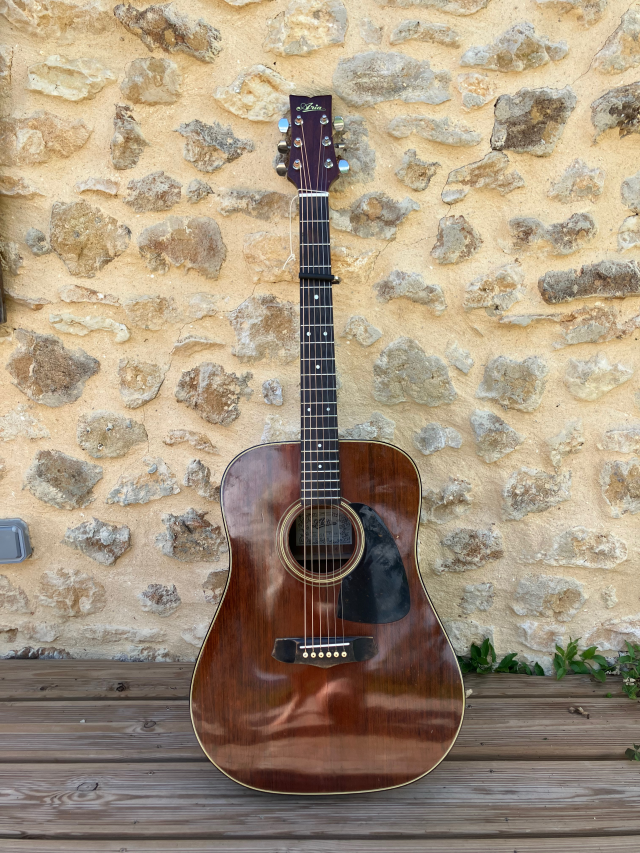Gitarre vor Hauswand